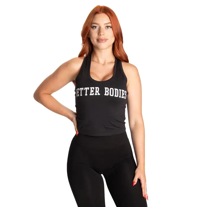 Better Bodies BB Crop T-Back, Black/White