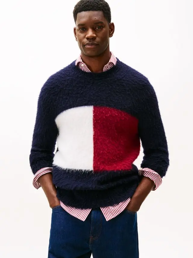 Tommy Hilfiger ALPACA BLEND BIG FLAG CREW NECK