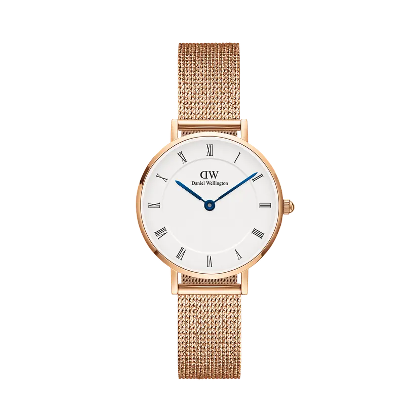 Daniel Wellington Rose Gold 28mm Watch Petite Roman Numerals Melrose | DW