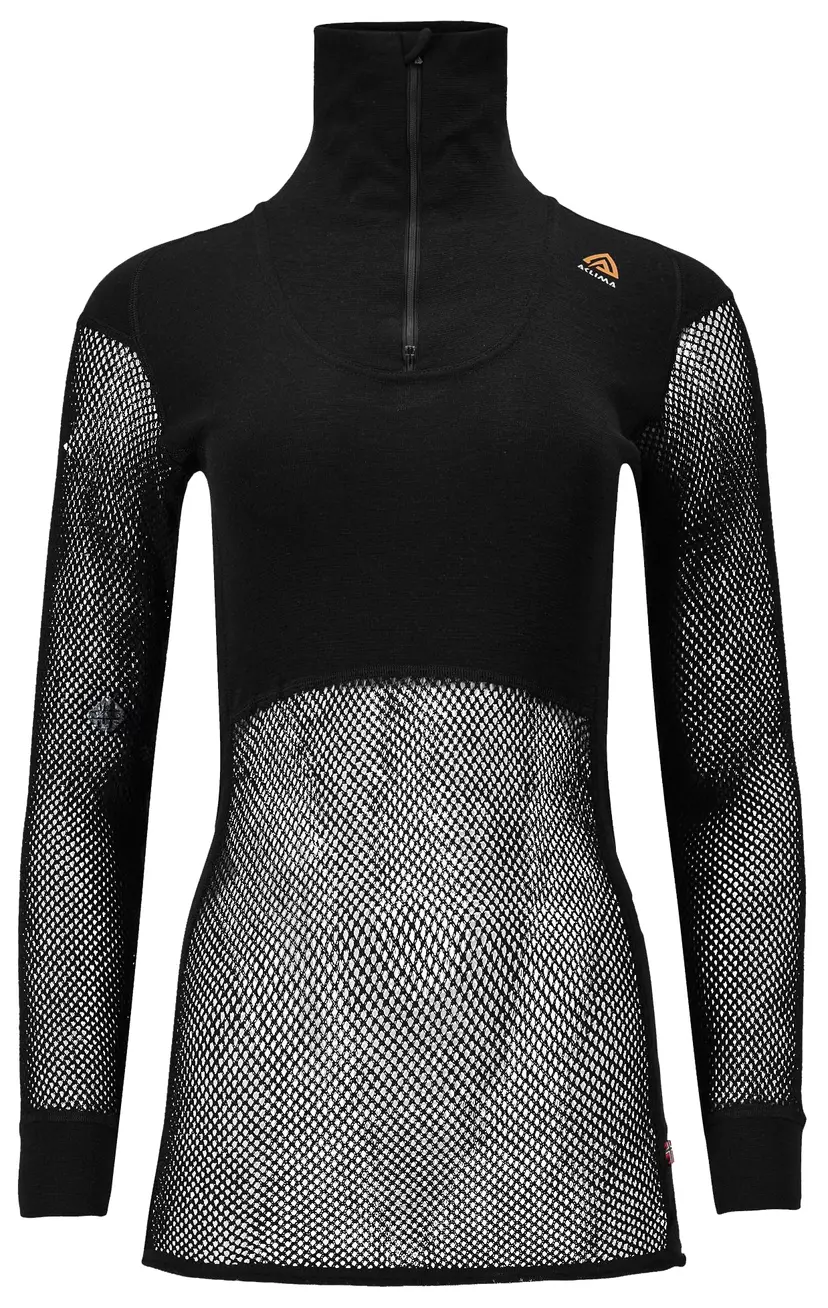 Aclima Aclima WoolNet Polo Shirt with Zip Woman Jet Black