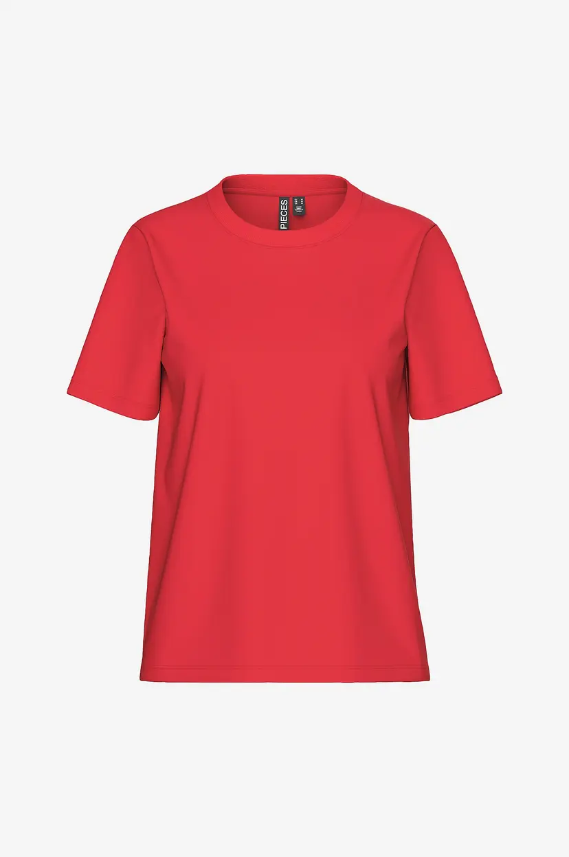 Pieces T-skjorte pcRia SS Solid Tee - Rød