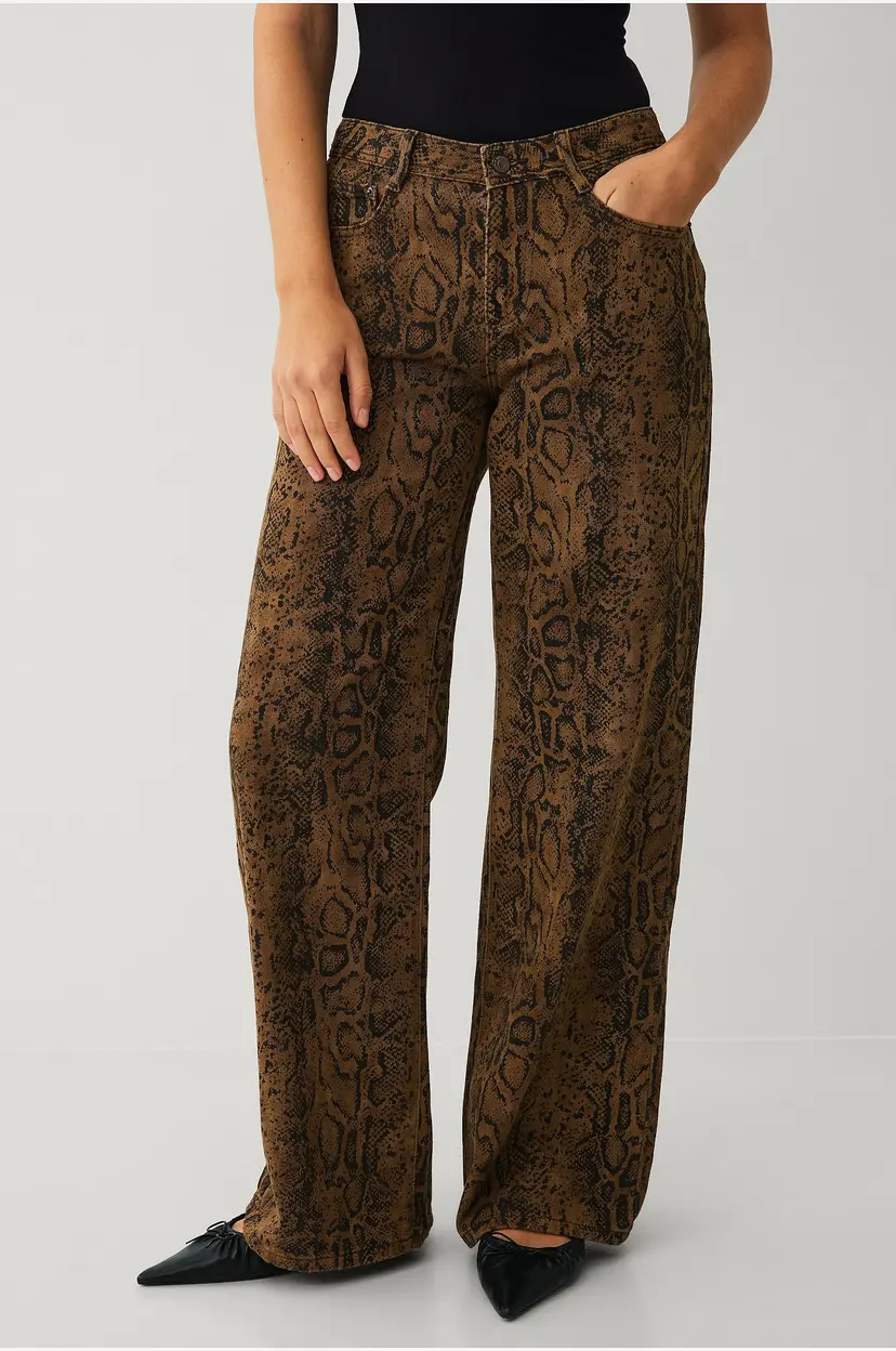 Gina Tricot Jeans Snake - Brun