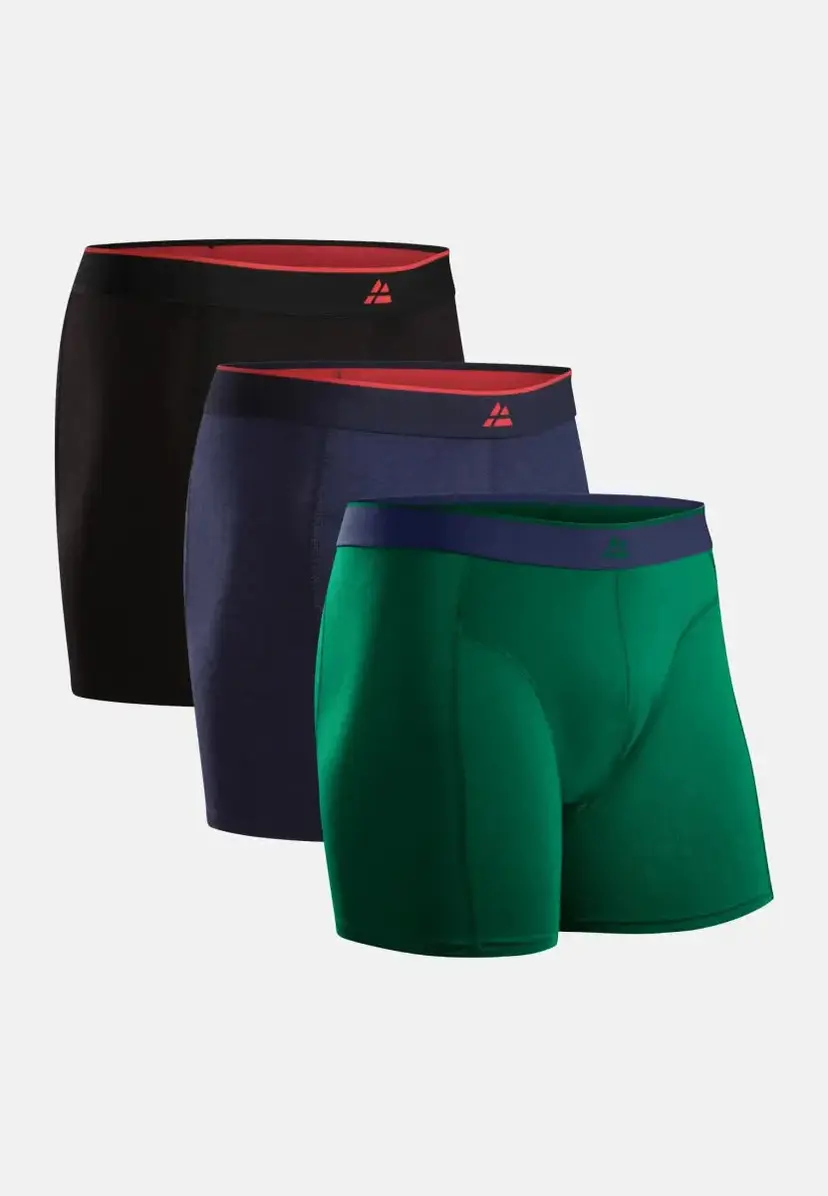 DANISH ENDURANCE DANISH ENDURANCE Bambu Boxershorter, Sort/Rød | Marineblå | Grøn, 2XL