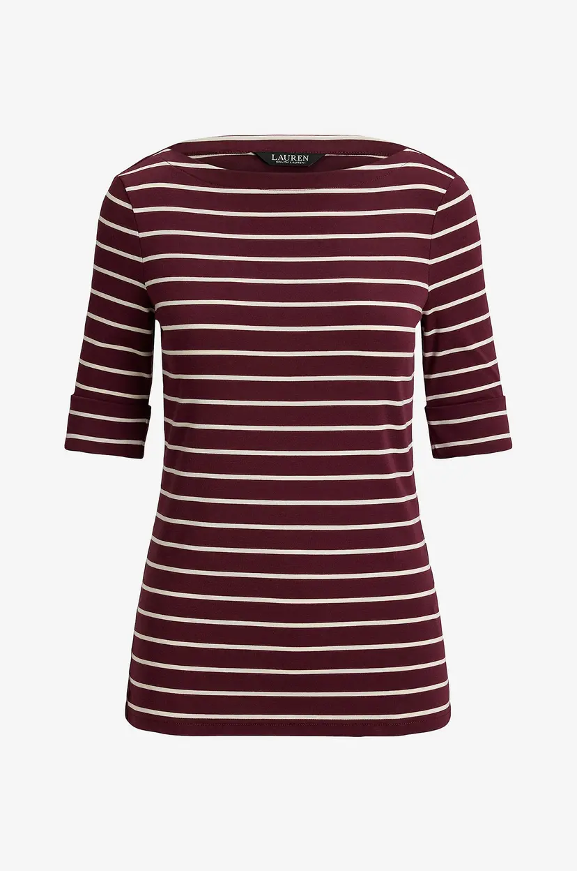 Lauren Ralph Lauren Topp Rfnd Strtch 1x1 Rib-knit - Rød