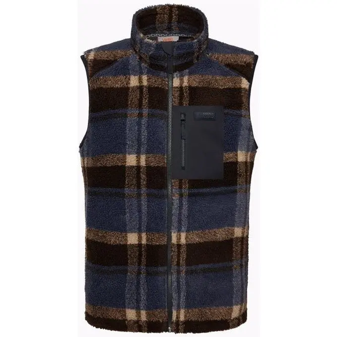 Varg Varg M Funäs Pile Vest Earthy Blue Check
