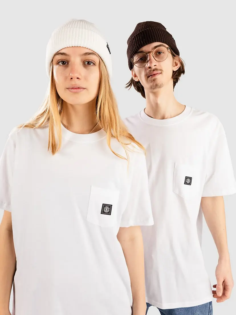 Element Element Icon Label Pocket T-skjorte hvit