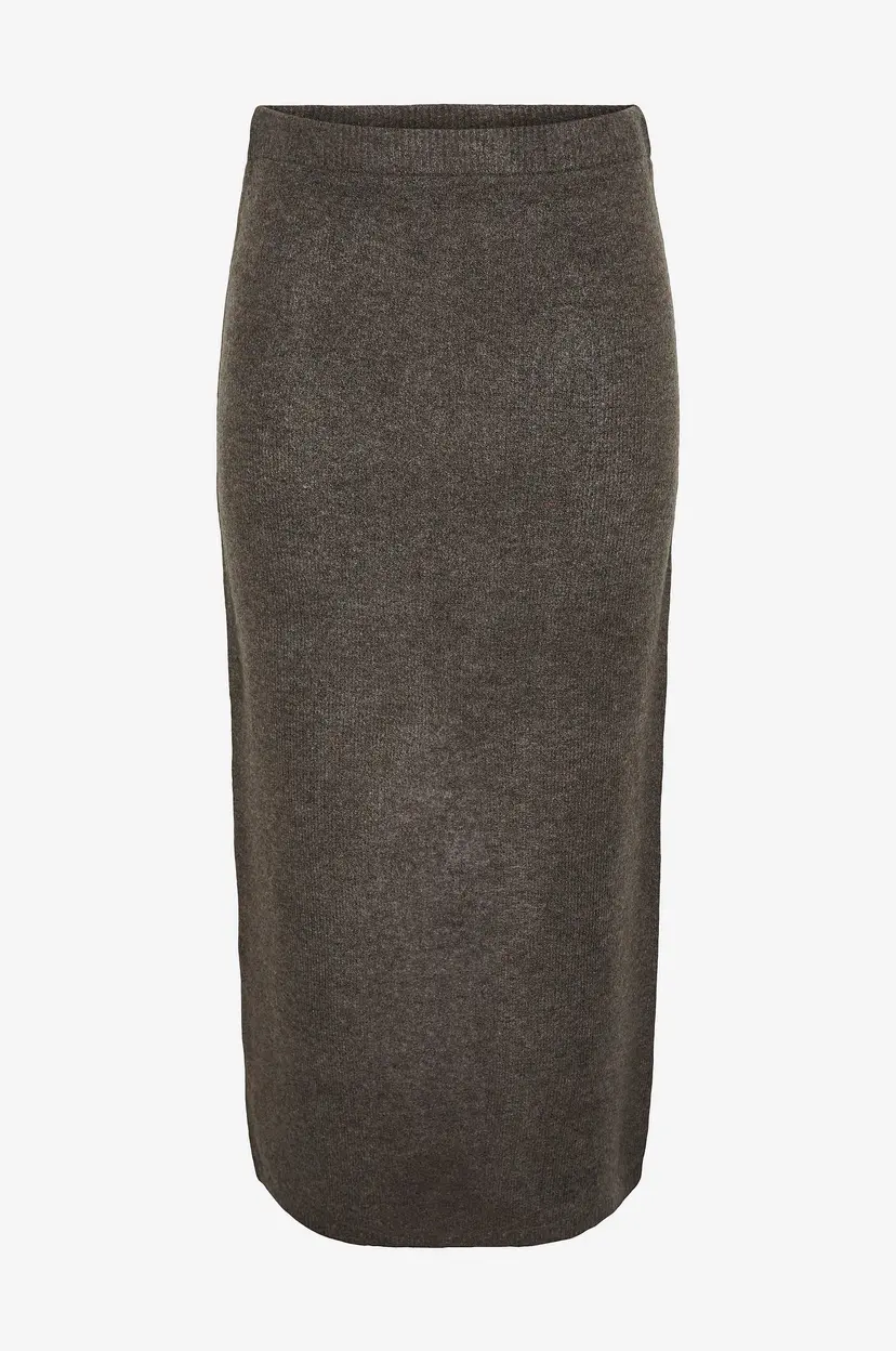 Pieces Skjørt pcNuna MW Ankel Slit Knit Skirt - Brun