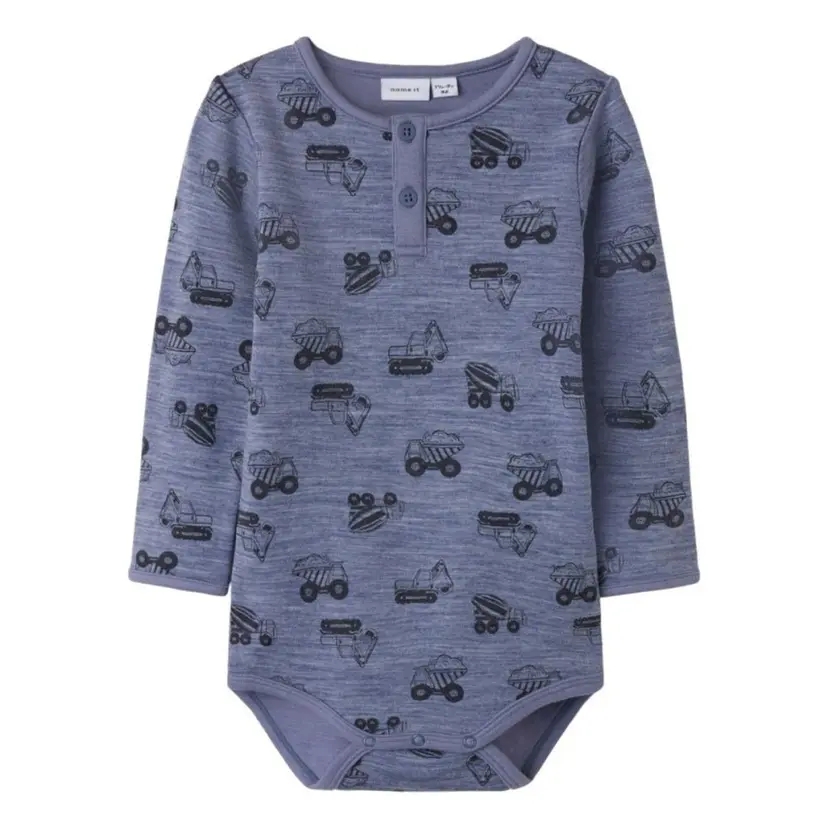 NAME IT Name It - Body i Ull/ Bomull Wuppo Folkstone Gray Machines