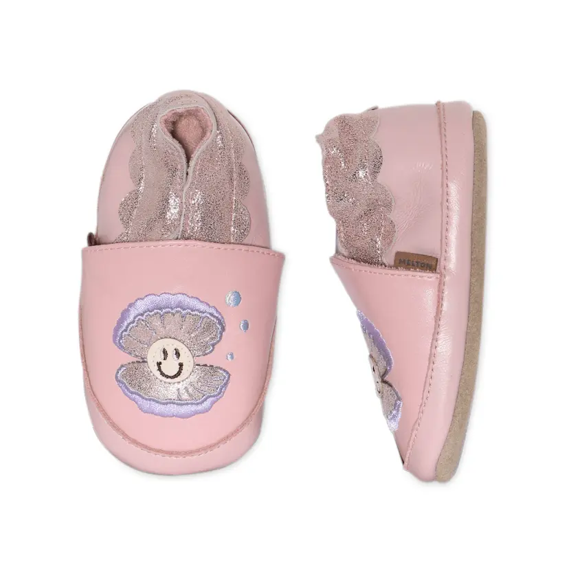 Melton Melton - Tøfler i Skinn Shell Rose Grey