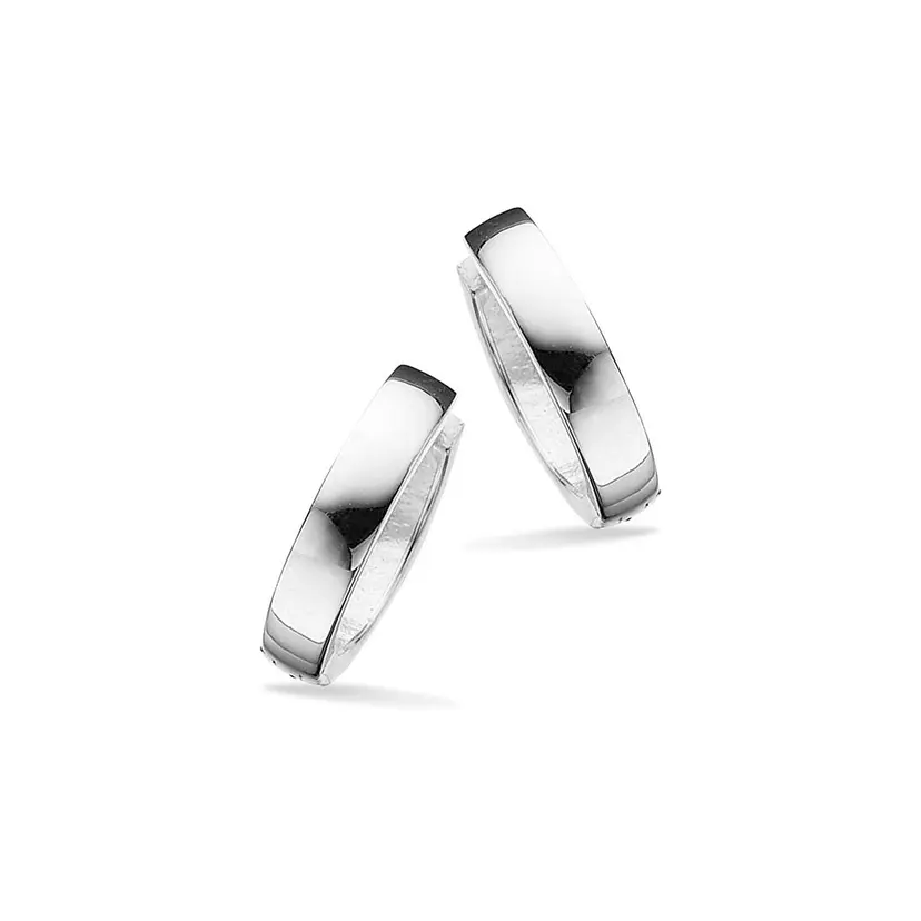 Scrouples Scrouples - Bredde sølv klik creoler, 14mm - 193042
