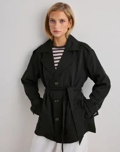 ONLY Only - Svart - Onlline Short Trenchcoat Otw