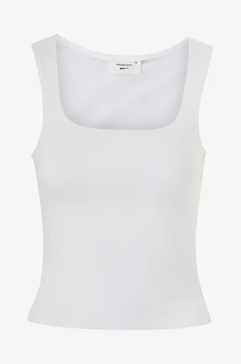 Gina Tricot Undertøystopp Square Neck Tank Top - Hvit