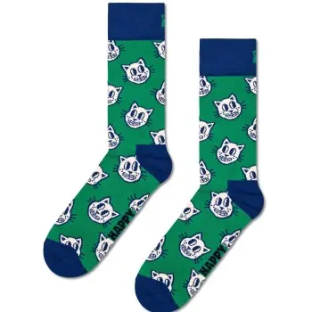 Happy Socks Happy Sock Cat Sock Strømper Blå/Grønn Str 41/46
