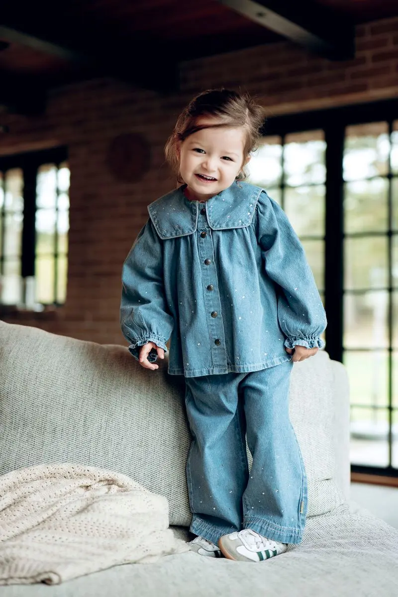 Hust and Claire Hust and Claire Karoline Denim w.studs Kjole  Blue Denim (128 / 8 år)