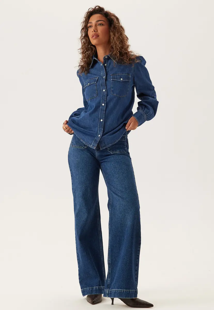 GANT Reg Puff Sleeve Denim Shirt