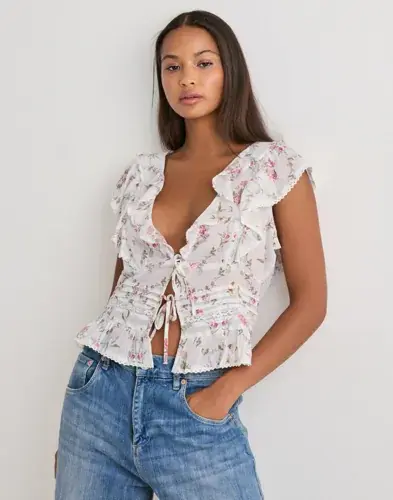 Neo Noir Neo Noir - Hvit - Netali Spring Flower Top