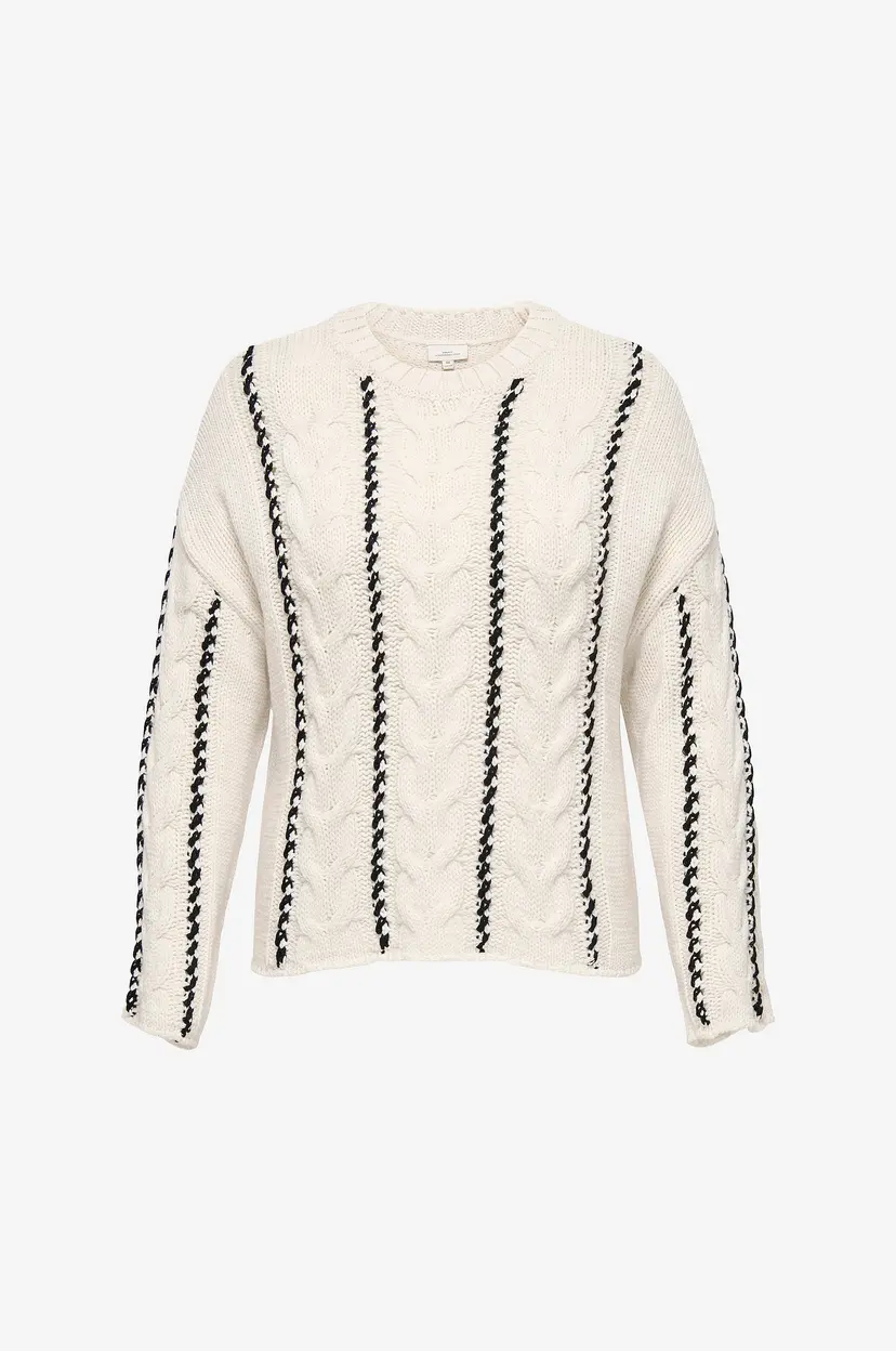 Only Carmakoma Pullover carTessa Cabel Stitch LS O-neck - Beige
