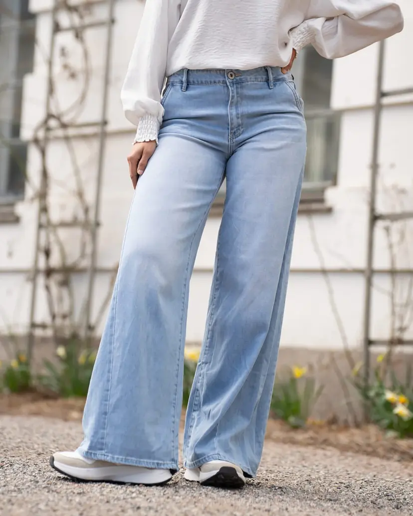 Floyd Jeans Olene 3757 - Wide - Høyt liv - Blå - Str 24/30