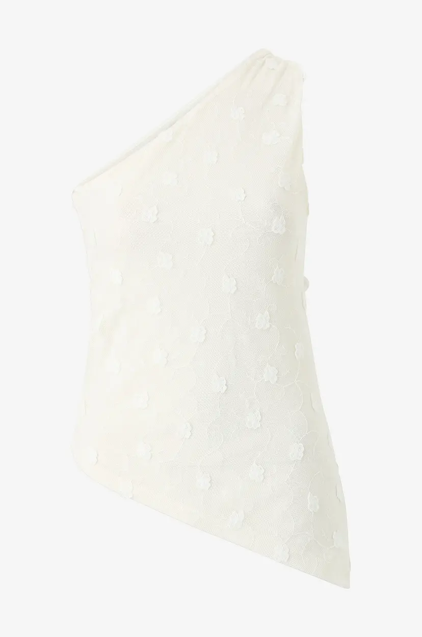Gina Tricot Topp 3D One Shoulder - Natur