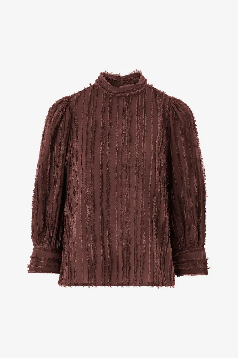 Ellos Collection Bluse med puffermer - Brun