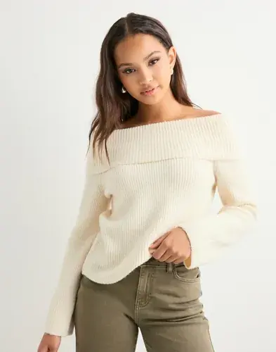 Vero Moda Vero Moda - Hvit - Vmaries Ls Offshoulder Pullover Bf