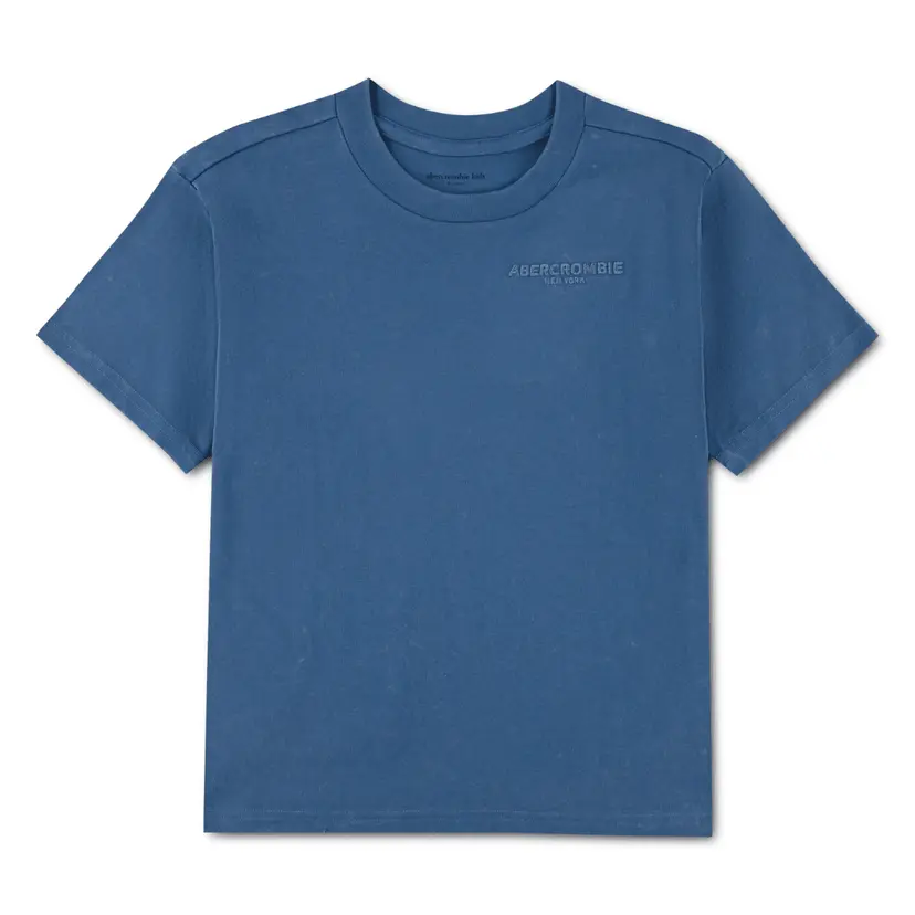 Abercrombie and Fitch Abercrombie and Fitch - T-skjorte Sunfaded Knit Moonlight Blue
