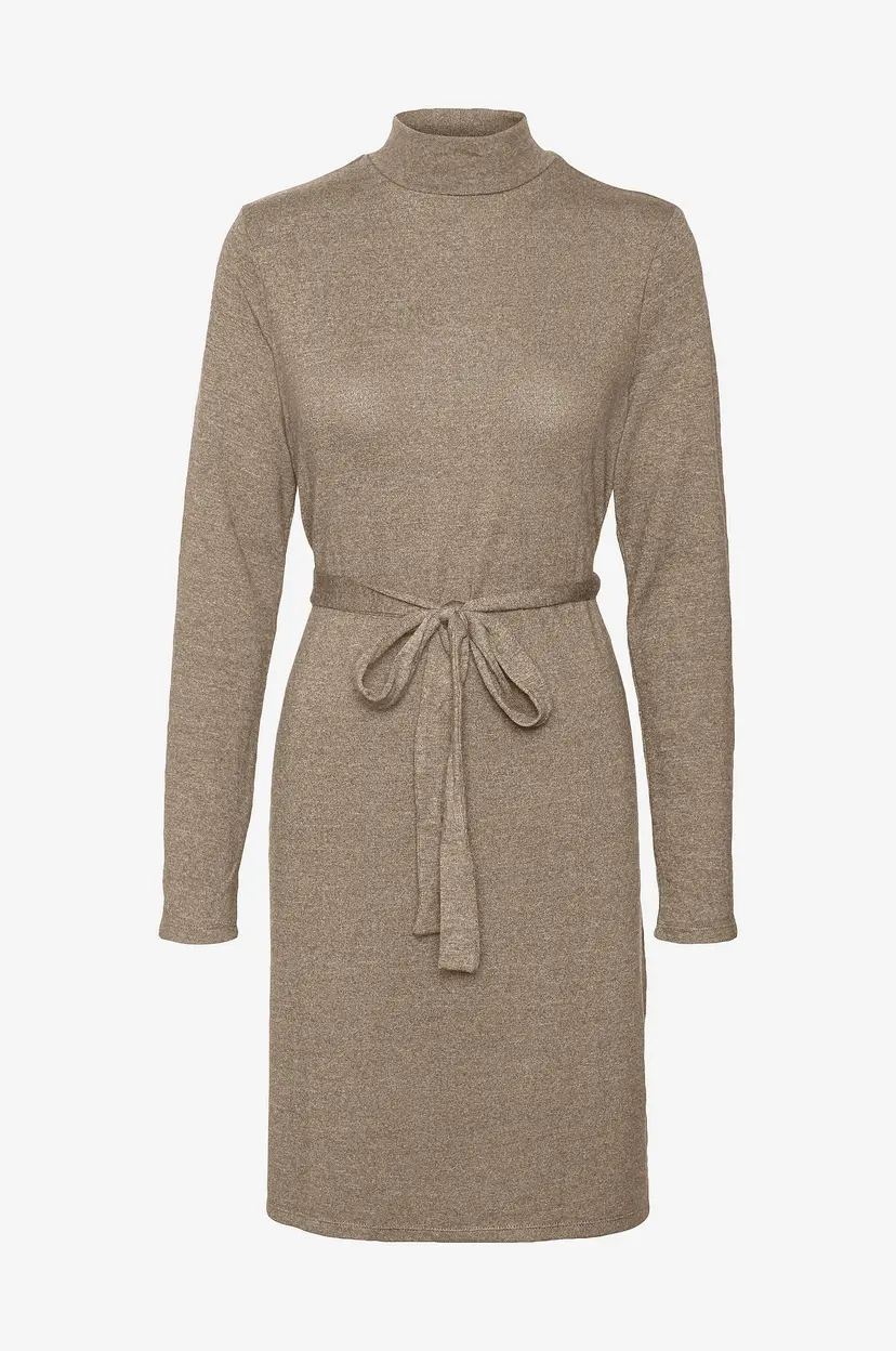 Vero Moda Kjole vmBella LS Short Dress Jrs Noos - Brun