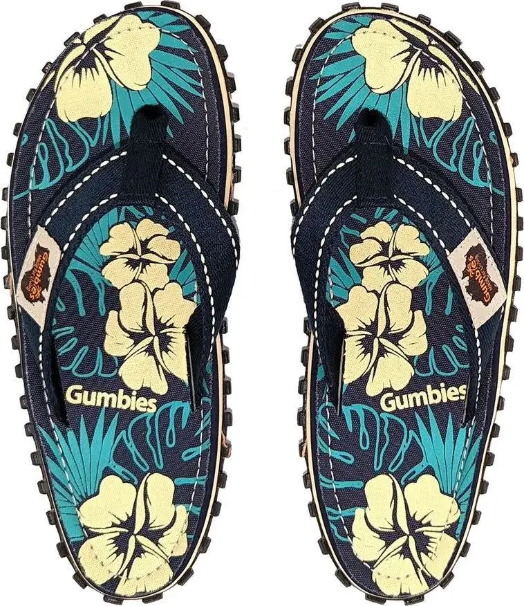 Gumbies Gumbies Unisex Islander Blue Hibiscus