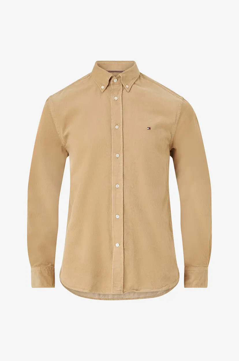 Tommy Hilfiger Manchester-skjorte Solid Corduroy RF Shirt - Beige