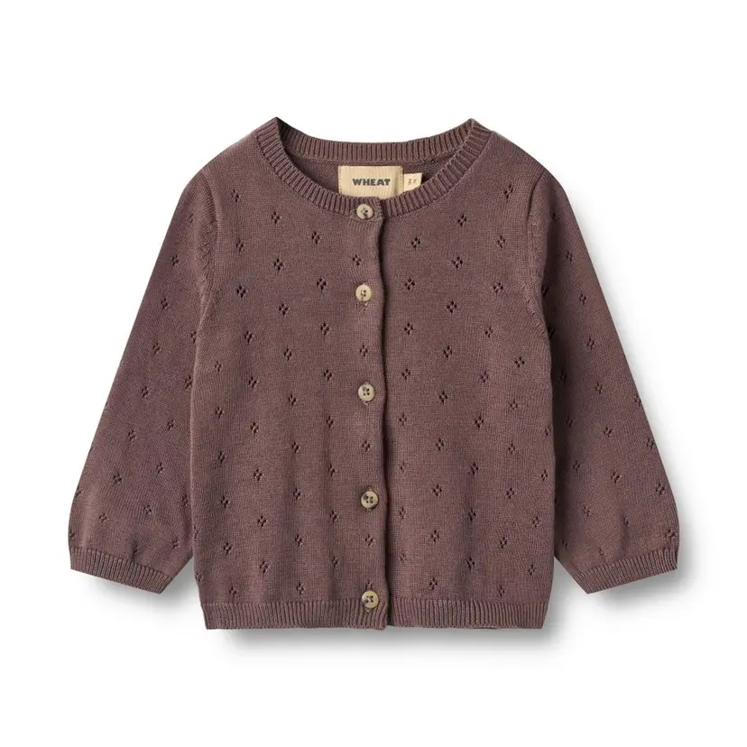 Wheat Wheat, Knit Cardigan Maia Baby, Plum