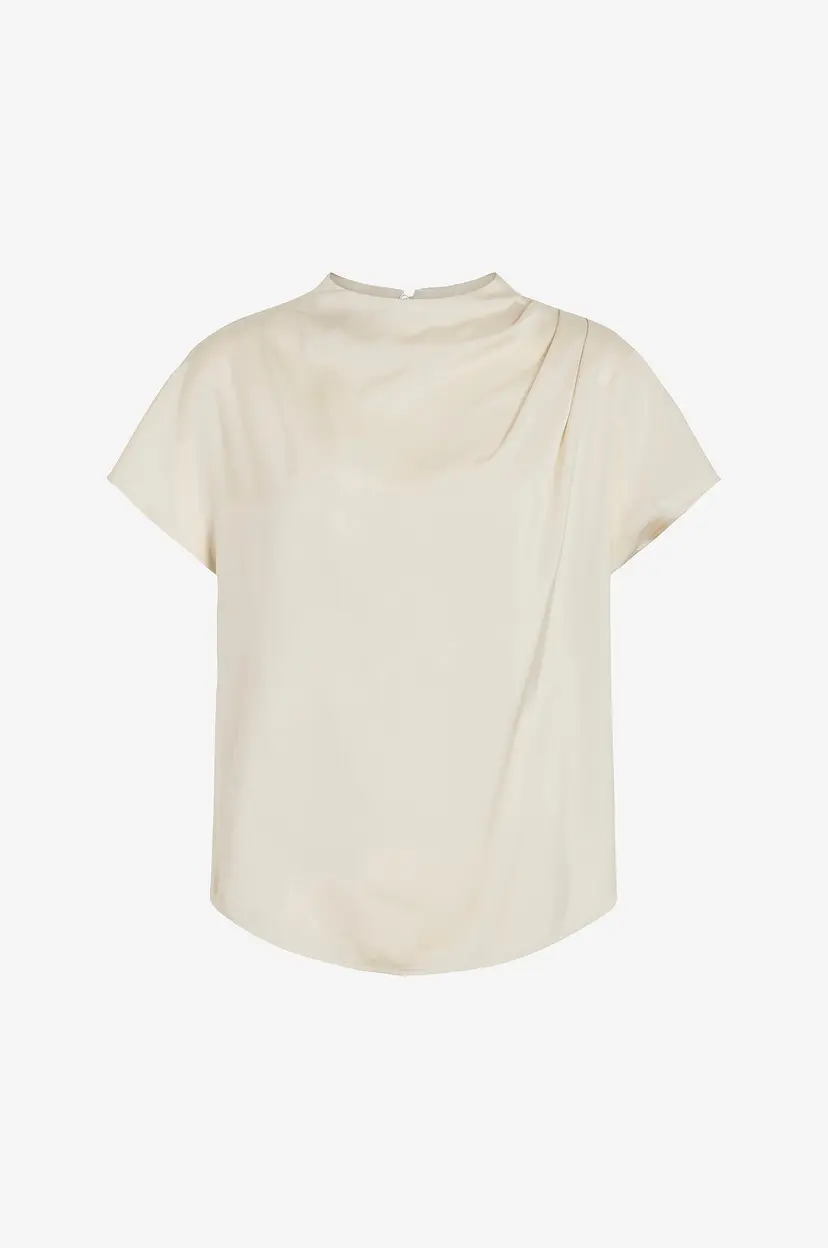 Vila Bluse viElmina Funnel Neck - Beige