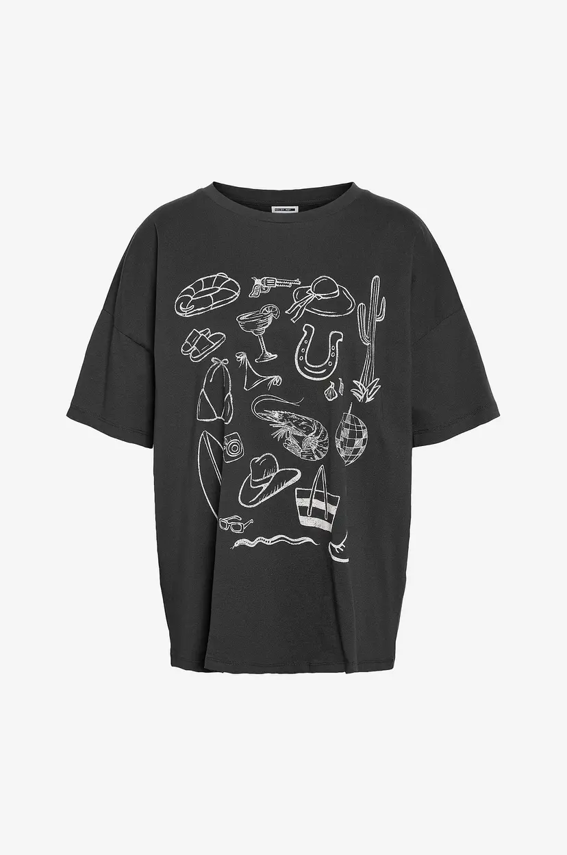 Noisy May Curve Topp nMida S/S O-neck Aloha T-shirt Fwd - Grå