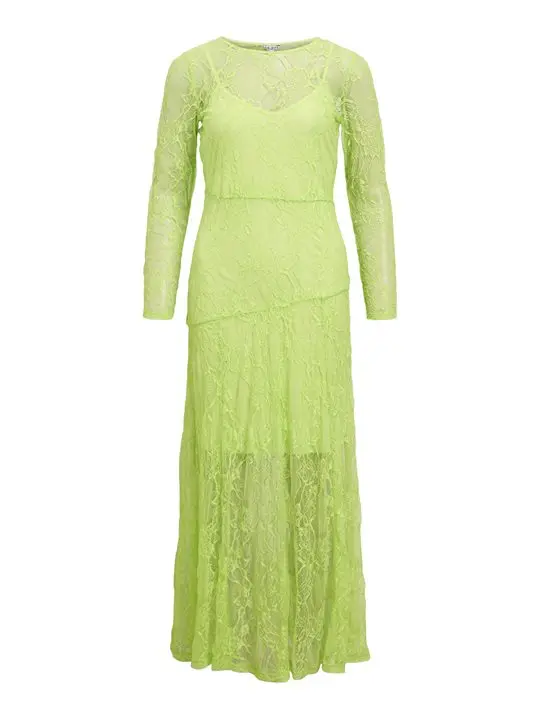 Object Object - Lulla Ls Dress - Bright Lime Green