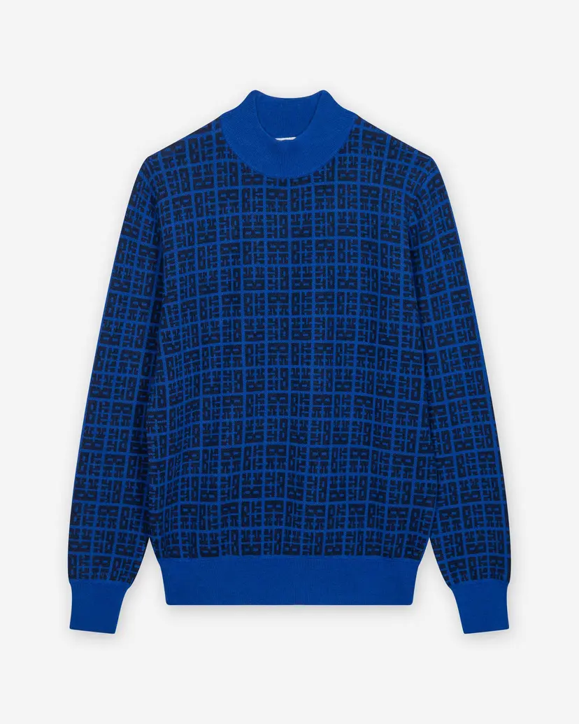 Bikkembergs Bikkembergs BMM1150 Blue Turtleneck sweater