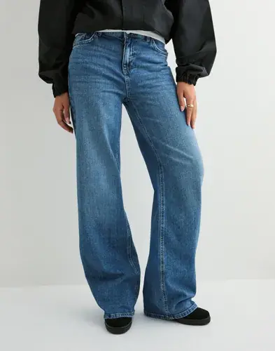 Pieces Pieces - Blå - Pcsilke Mw Wide Jeans Mb Noos