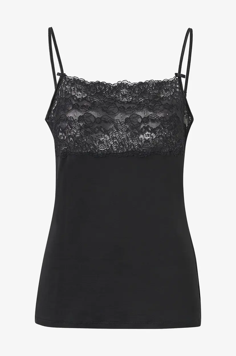 Calida Singlet Sensual Secret Spaghetti Top - Svart