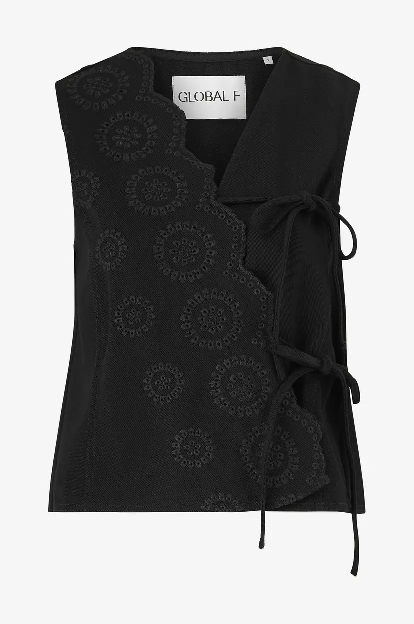 Global F Topp Ciana Scallop-g - Svart