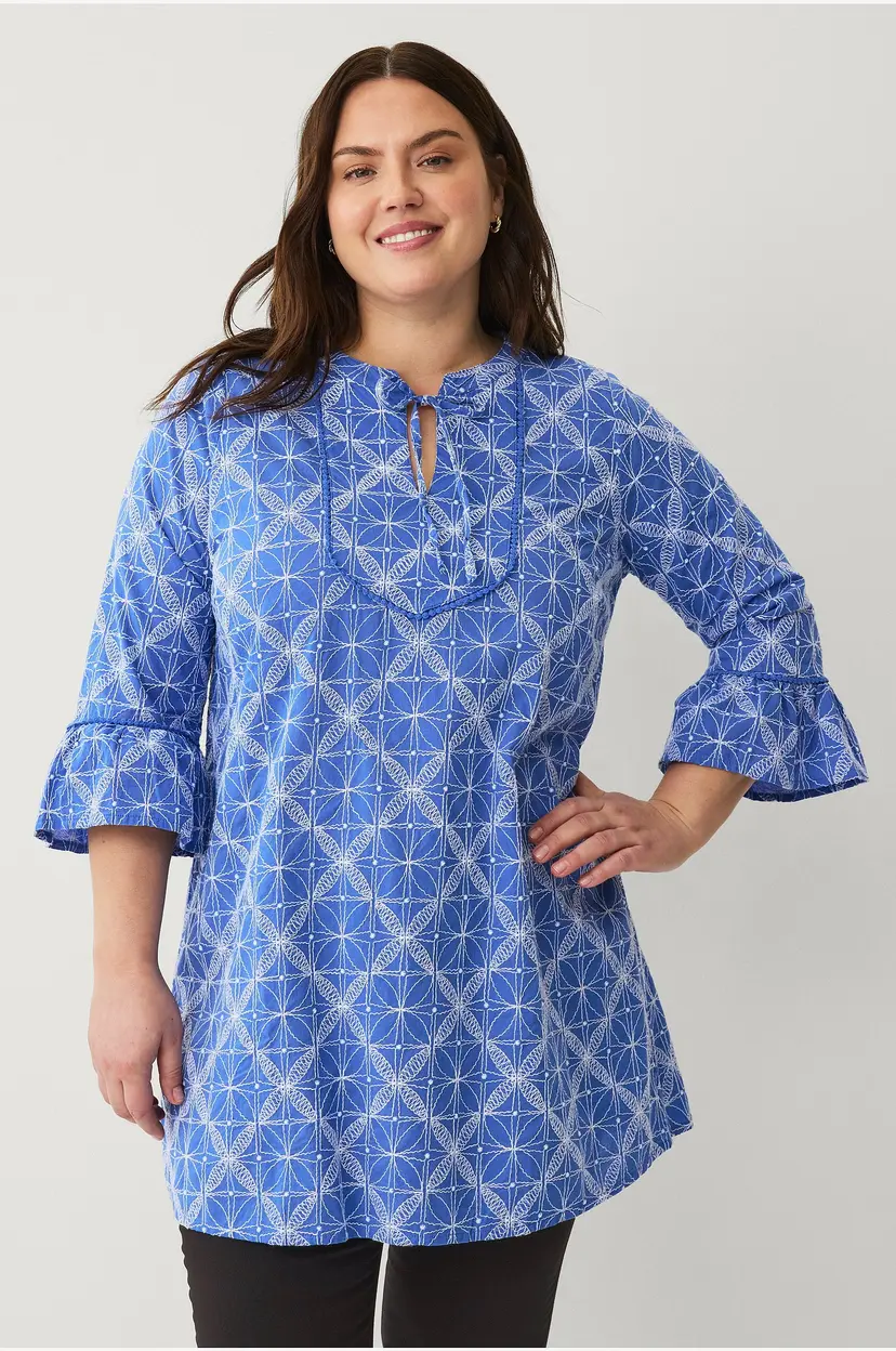 Zizzi Tunika mAvita L/S Tunic - Blå
