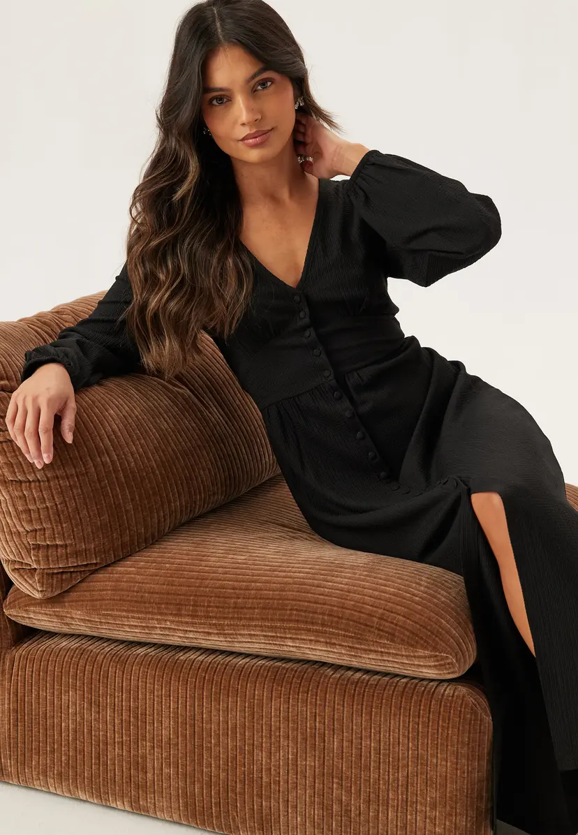 Bubbleroom Structure Button Midi Dress