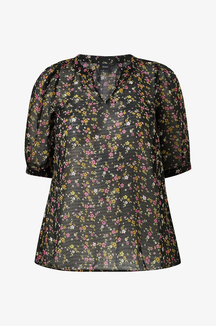 Zizzi Bluse Cataru, 1/2, Blouse - Svart
