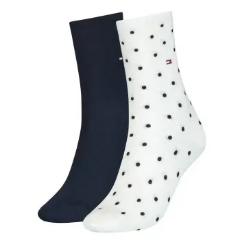 Tommy Hilfiger Tommy Hilfiger Strømper 2P Women Dot Sock Hvit Mønster Str 39/42 Dame