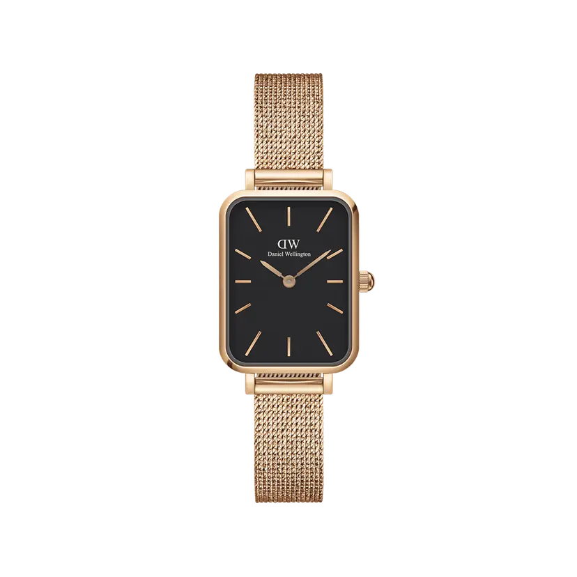 Daniel Wellington Rose Gold 20x26mm Watch Quadro Pressed Melrose Black | DW
