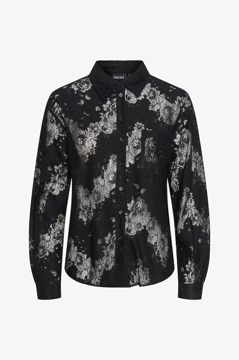 Pieces Bluse pcNorinne LS Shirt - Svart