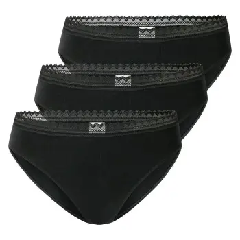 Schiesser Schiesser Truser 3P Modern Lace Rio Briefs Svart bomull 44 Dame