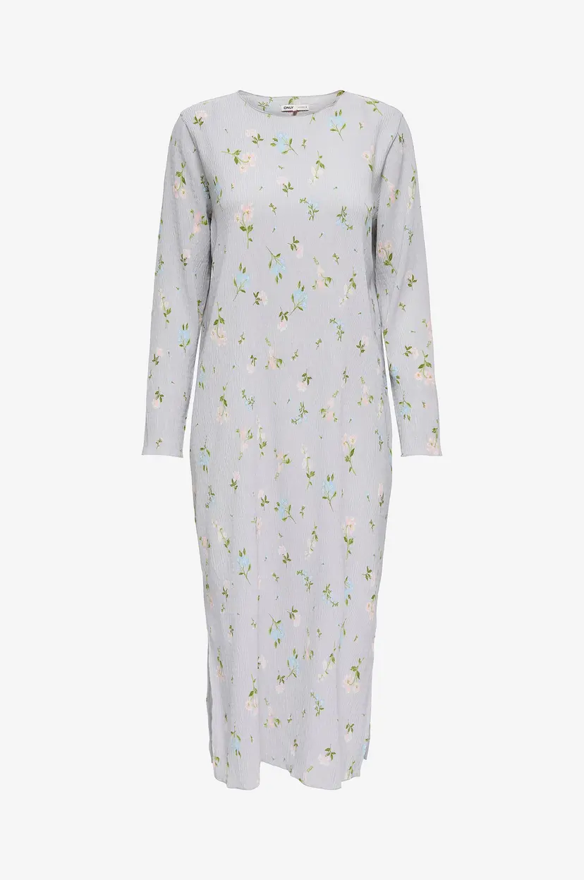 ONLY Kjole onlMolly L/S Plisse Dress - Blå