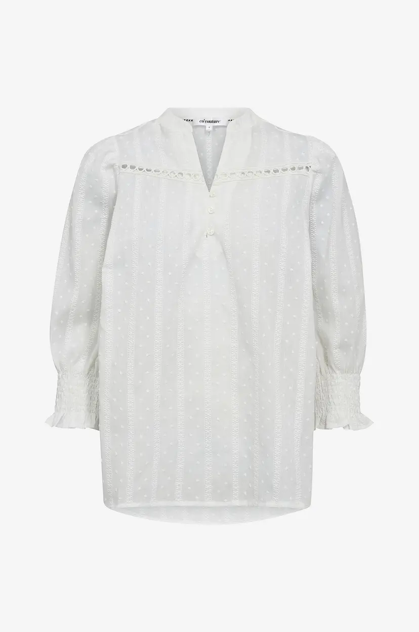 Co'couture Bluse Maddiecc Frill SS - Hvit
