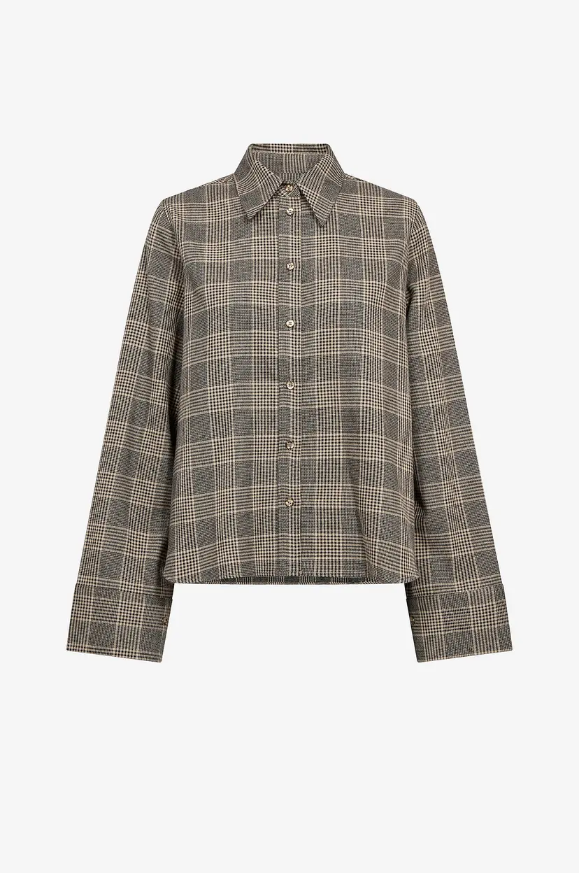 Mos Mosh Skjorte MMAyen Princ Check Shirt - Svart