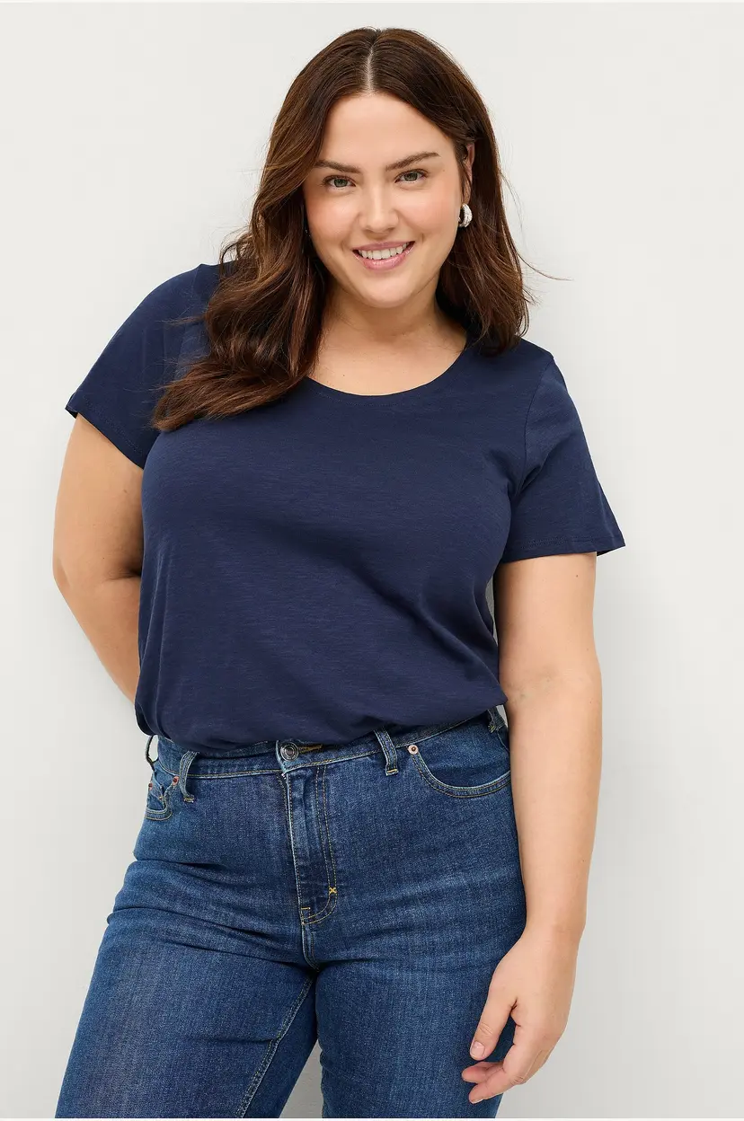 Ellos Plus collection Topp med rund hals - Blå