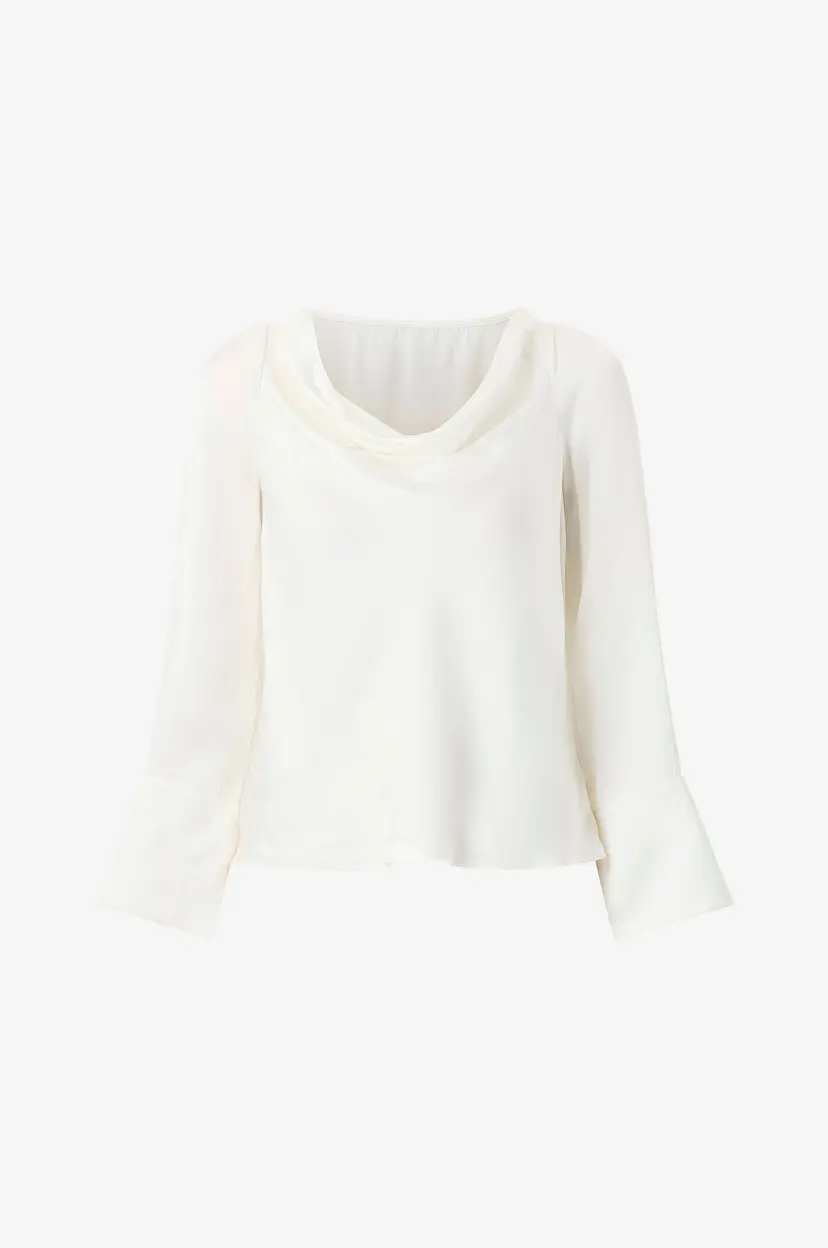 By Timo Topp Satin Drape Top - Hvit