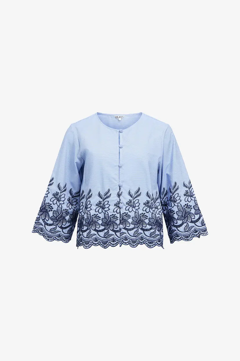 Object Collectors Item Bluse objVanna 3/4 RE Top 144 - Blå